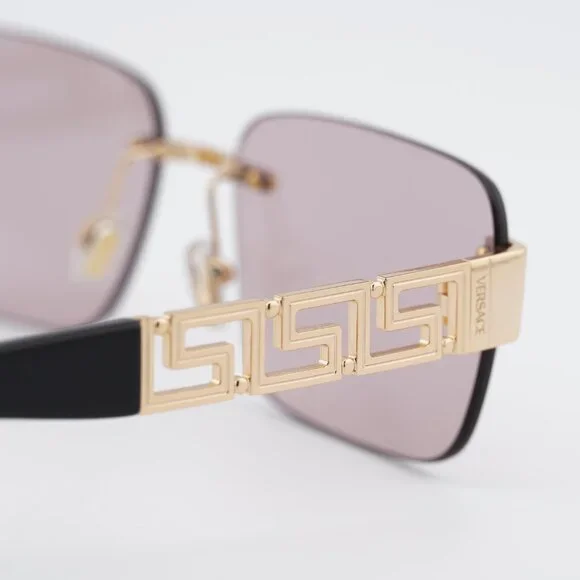 Versace VE2298 10021T Sunglasses Gold Rectangle Frame, Pink  display picture 1
